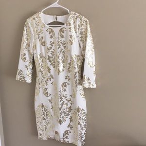 White and gold dress
